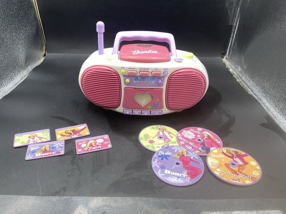 Barbie Dance With Me Talking Boombox CD Player Portable Stereo BE-160 Works!!!